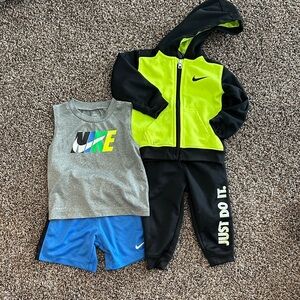 24 month Nike Infant Gray Tank and Blue Shorts Set with FREE 18 month jumpsuit